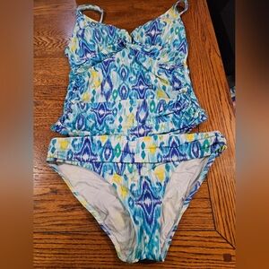 La Blanca Blue and Yellow Womens Tankini